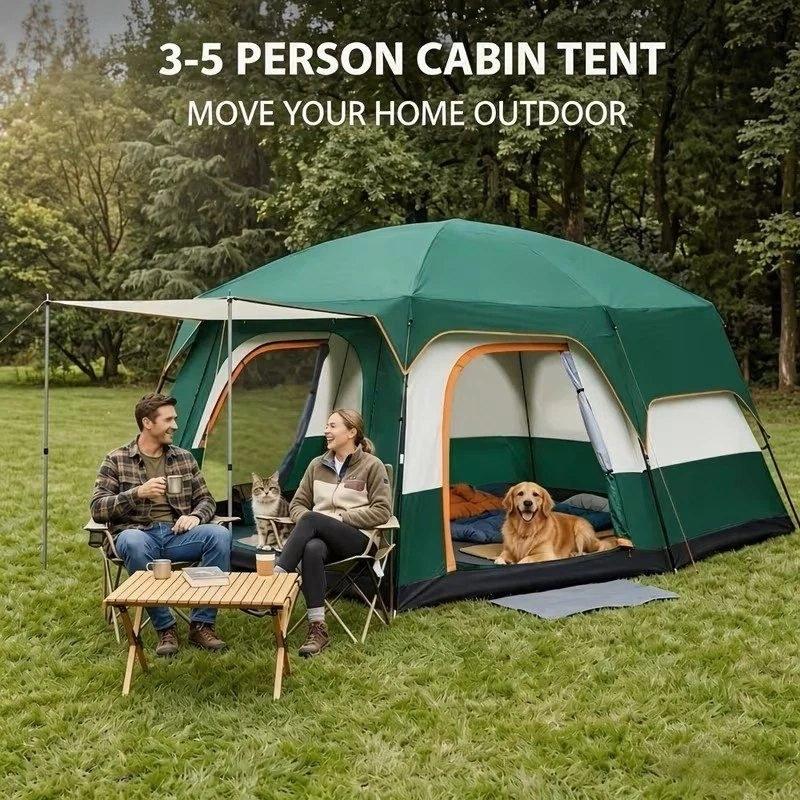 户外大帐篷3到5人防水家庭露营